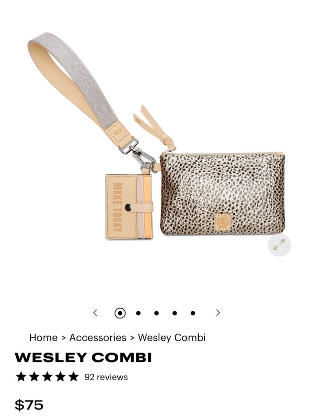 Consuela wristlet (small wallet NOT included)